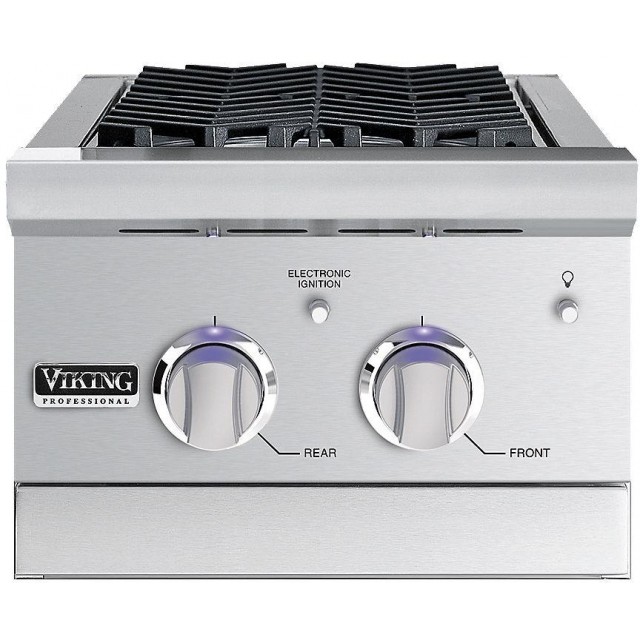 Viking VGSB5153NSS Professional 5 Series 15 Inch Outdoor Wok/Cooker Double Side Burners with Blue LED Illumination - Natural Gas - Stainless Steel